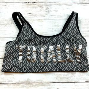 Victoria’s Secret PINK Crop Haut Court Totally  Athletic Bralette Gray Bra